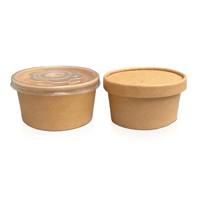 Round Kraft Sauce Portion Pot With or Without Paper/Plastic Lids 6oz / 7oz - Image 1 of 4