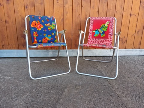 Deck Chair Garden Seat Folding Classic Car Camping 60er Bulli Vintage Retro 1/2 Cover