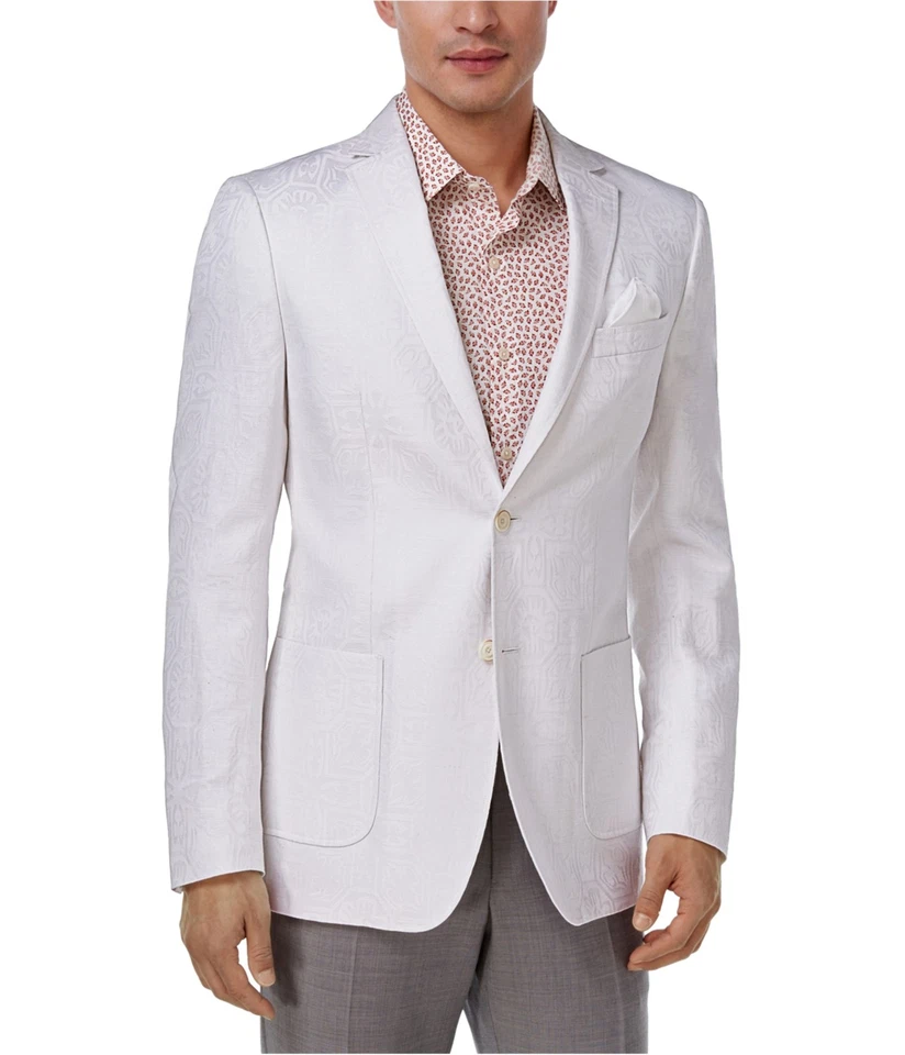 Tallia Mens Tonal Two Button Blazer Jacket, White, Big & Tall, 36 Regular - Image 1 of 1