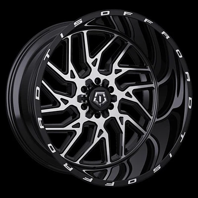 TIS Wheels 544MB 20x10 -20 Gloss Black Machined Face 6X135 6x139.7 (QTY 4) - Imagem 1 de 4
