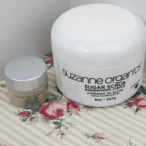 Suzanne Somers Organics PEPPERMINT SUGAR SCRUB 8oz & Lip Scrub .65oz NEW SEALED - Picture 1 of 7