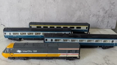 Intercity 125 Locomotive Lights Working 43125 + Three Carraiges Blue Grey - Image 1 of 4
