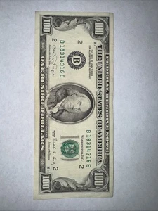 Rare Vintage 1990 US $100 Dollar Bill (Cleveland Federal Reserve Banknote) - Picture 1 of 2