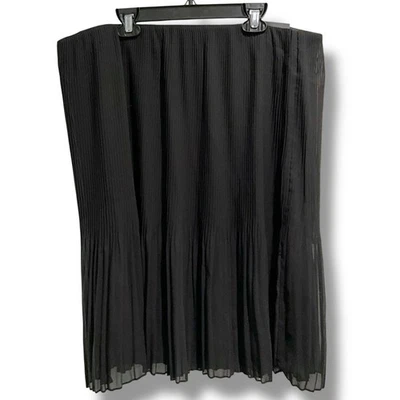 Falda midi Alfani XL negra forrada tela plisada superpuesta nueva con etiquetas Foto 1 de 4