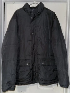 Old Navy Jacket Mens 2XL Gray Quilted Puffer Snap Button Stand Collar Insulated - Picture 1 of 3