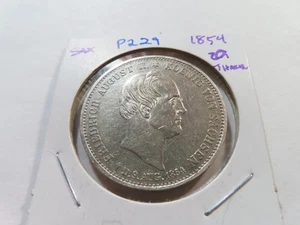 P229 Deutsches Land Sachsen 1854 Silber 2 Taler - Bild 1 von 2