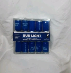Bud Light Holiday Light Set 10 Lights - NEW - M1 - Picture 1 of 1