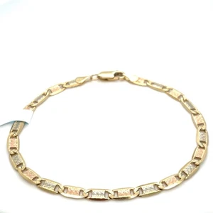 "Pulsera Valentino oro tricolor 14k 7,5"" 6,00 g 4 mm"  - Imagen 1 de 4