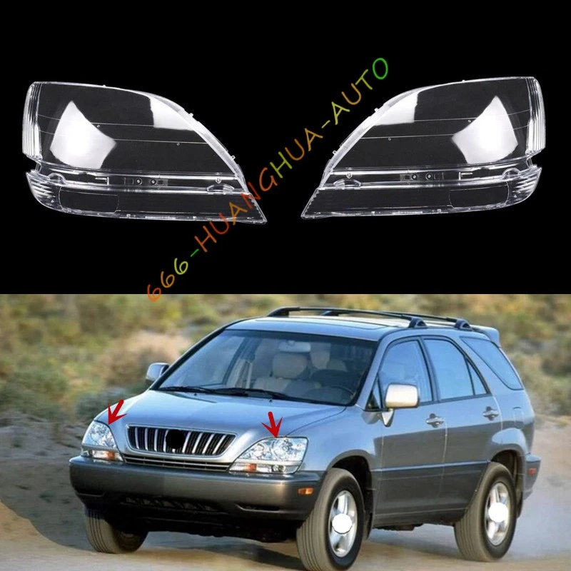 Both Side Headlight Clear Lens Cover Replace + Sealant For Lexus RX300 1999-2003 - Image 1 of 4