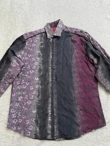 Report Collection Men Floral Long Sleeve Button-Up Shirt Multicolor Size L - Picture 1 of 12