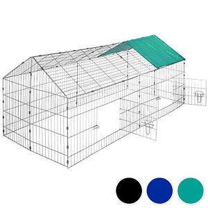 Cage à lapin clapier enclos extérieur lièvre cobaye cochon avec pare-soleil toit