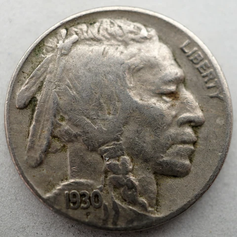 1930-S Buffalo Nickel - VF - Full Horn Cover
