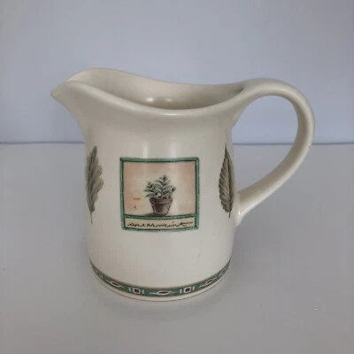 Pfaltzgraff Naturewood Creamer 4" USA Garden Theme Floral Beige & Green - Image 1 of 4