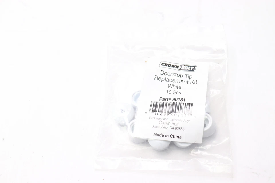 (10-Pk) Kit de repuesto para tope de puerta Crown Bolt blanco 90181 Foto 1 de 1
