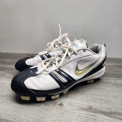 Botines Nike talla 8 EE. UU. clavos de plástico negros/blancos Foto 1 de 4