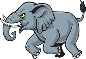 Angry Mad Running Elephant Football Car Truck Window BUMPER Laptop STICKER DECAL - Bild 1 von 1