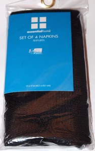 Essential Home  4-pc Napkin Set Textures Napkins -  Black - Picture 1 of 3