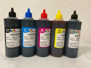 5 Colors T552 552 Dye Ink Refill Bottles for Ecotank ET-8500 ET-8550 6x250ml - Afbeelding 1 van 2