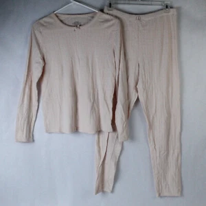 Cuddl Duds Girls Pajama Set Size L Pink Long Sleeve & Pants, Pre-Owned - Picture 1 of 5
