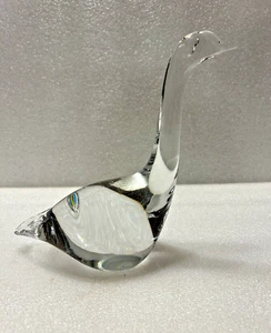Genuine Handmade FM Studio Art Crystal Ronneby Sweden Swan Paperweight - Picture 1 of 11