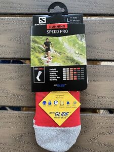 Salomon Running SPEED PRO Ankle Socks Mens  L US 8.5 - 11 Red - 1 Pair