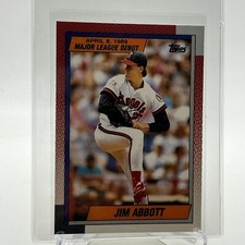 1990 Topps 1989 Debut Jim Abbott Rookie Card #1 Mint FREE SHIPPING