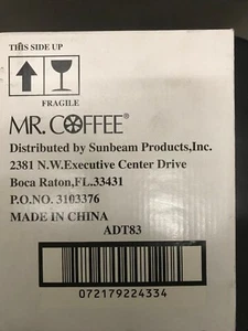 Mr. Coffee Original OEM Stahl Deca 8 Tassen Thermo Schwarz ADT83 Karaffe Neu im Karton - Bild 1 von 1