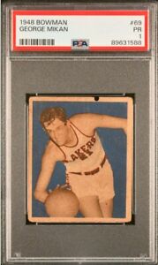 1948 Bowman Basketball #69 George Mikan PSA 1  "Grail Card" HOF RC Rookie 