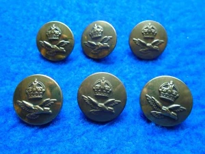 6 X WWII ROYAL AIR FORCE 23MM BRASS BUTTONS, CHENEY - Picture 1 of 3