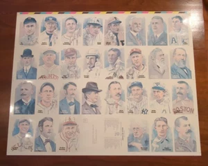 1980 Perez-Steele Uncut Baseball Hall of Fame First Series Postcard Sheet - Bild 1 von 14
