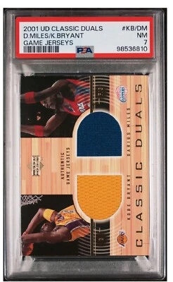 Camiseta Kobe Bryant / Darius Miles 2001 Upper Deck Classic Duals Game PSA 7 Pop3 - Imagem 1 de 3