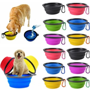Portable Pet Dog Collapsible Travel Feeding Bowl Food Water Dish Feeder H1 - Picture 1 of 20