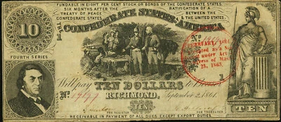 Moneda de la Guerra Civil Robert M.T. 1862 $10 CSA T30 *Reproducción* Cazador en la foto Foto 1 de 2
