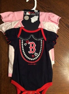 Boston Red Sox 12 Monate Mädchen 3er Pack Creeper Set Brandneu - Bild 1 von 4