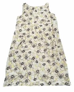 J Jill Love Leinenkleid Damen XS 100% Leinen Blumen Taschen Strand Sommer Artsy - Bild 1 von 9