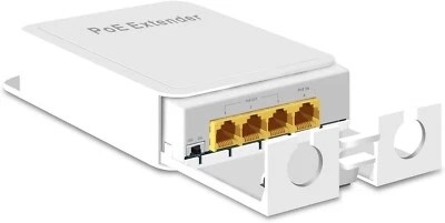 4 Port Outdoor Gigabit PoE Extender 10/100/1000 Mbps PoE Repeater Waterproof - Image 1 of 4