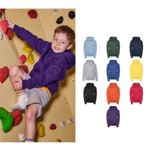 Russell Kids Hooded Sweatshirt 0R575B0 - Childrens Full Sleeve Plain Jumpers Top - Picture 1 of 39