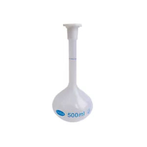 500ml,Lab Chemistry Polypropylene Plastic Volumetric Flask W/PP Stopper - Picture 1 of 1