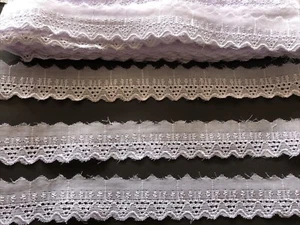 10m/3 Meter Baumwolle Spitze Borte Weiß Nichtelastisch breit 3cm - Bild 1 von 6
