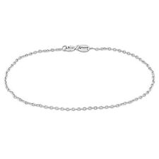 Amour Platinum 0.9mm Diamond Cut Cable Chain Anklet - 9 in.