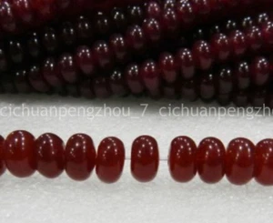 Natural 4x6mm Red Jade Abacus Gemstone Rondelle Loose Beads 15'' Strand - Picture 1 of 3