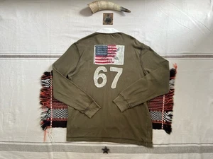Ralph Lauren Rugby Shirt L American USA Military Army Khaki Green Free Post UK - Picture 1 of 21