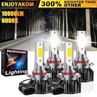 Para Chrysler Town & Country 1998-2000 9005+9005 Faro LED Bombilla de haz alto bajo Foto 1 de 4