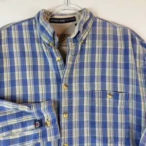 Lemon & Soda Plaid Button Up Shirt Long Sleeve Cotton Blend Mens Size L - Picture 1 of 9