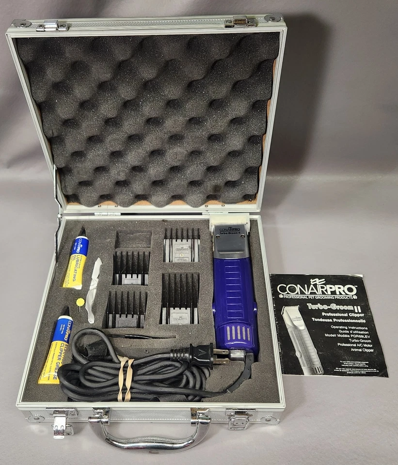 *USADO EN EXCELENTE ESTADO* Cortapelos profesionales de animales ConairPRO Turbo-Groom II con estuche, LEER Foto 1 de 4