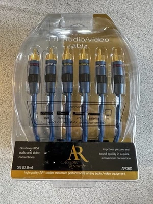 New Acoustic Research AR 3-ft RCA Male Audio/Video Cable AP060 Gold Plated - Image 1 of 3