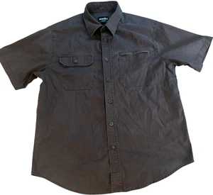 Camisa Die Hard Para Hombre Grande Negra Sarga Manga Corta Detalle Bolsillos Abotonados - Imagen 1 de 5