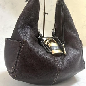 Rare Chloé Paddington Leather One Shoulder Padlock Handbag Brown - Picture 1 of 24