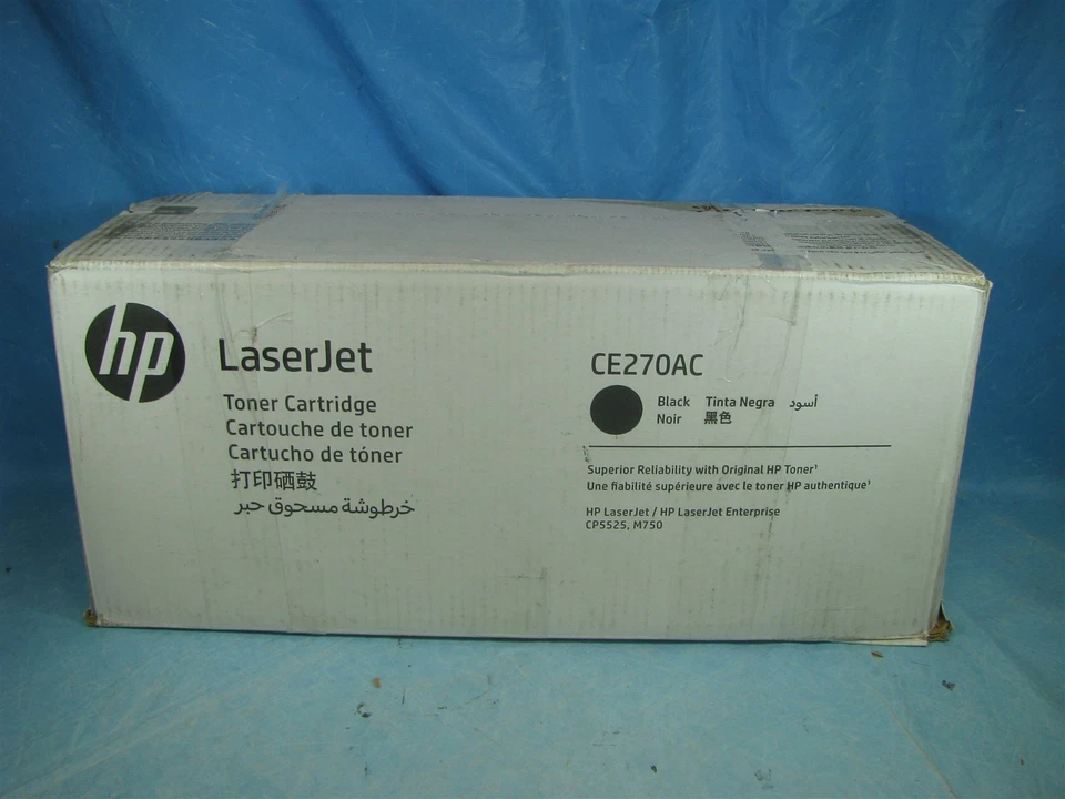 Genuine HP CE270AC - BLACK TONER - 650A - DAMAGED BOX - OPEN - FREE SHIPPING - Image 1 of 1