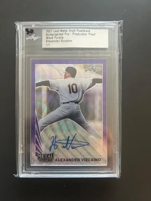 2021 leaf metal draft purple Alexander Vizcaino autograph 1/1 rm - Image 1 of 2